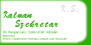 kalman szekretar business card